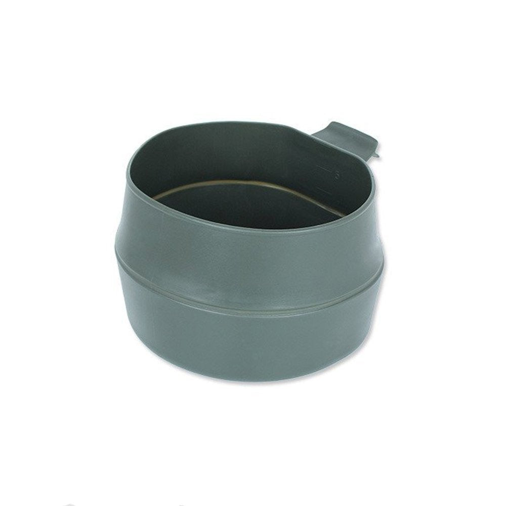 Wildo Fold-A-Cup Big 600 ml gobelet pliable vert olive, déplié avec poignée