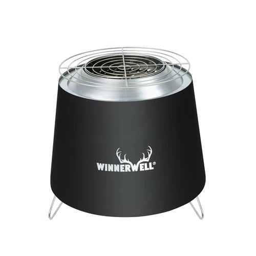 Winnerwell Grill Rack sur le brasero Tornado noir avec logo Winnerwell blanc