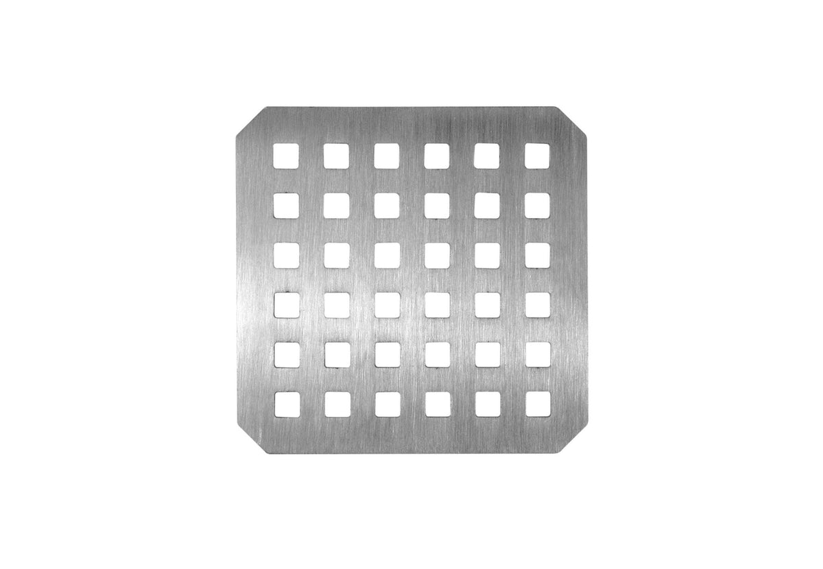 grille à charbon Winnerwell, plaque métallique carrée avec six rangées de trous carrés