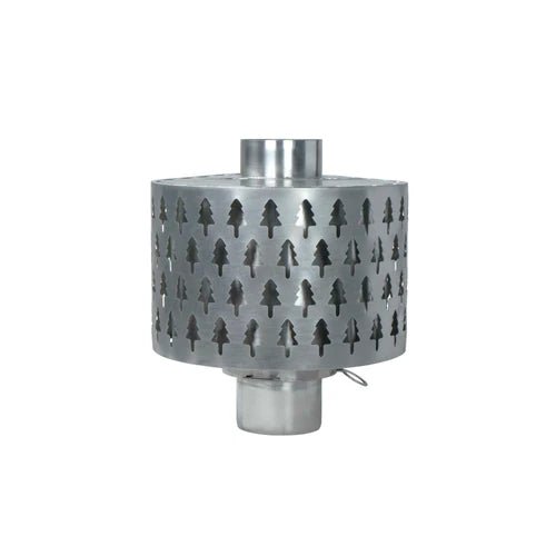 Brûleur secondaire Winnerwell de face avec sections de tuyau en haut et en bas