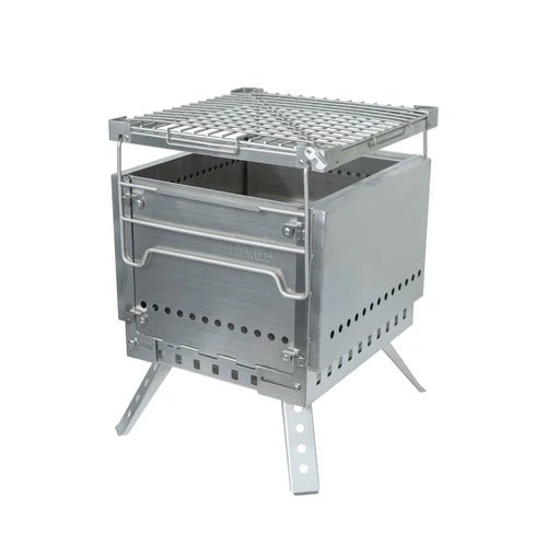 Winnerwell Portable Grill Firepit, foyer avec grille de cuisson sur le dessus et pieds inclinés