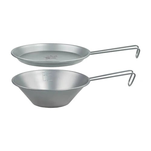 Winnerwell Sierra Cup Set avec une assiette plate et un bol, chacun avec une poignée en fil