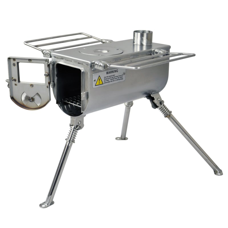 Winnerwell Woodlander avec porte ouverte et la grille dans la chambre de combustion