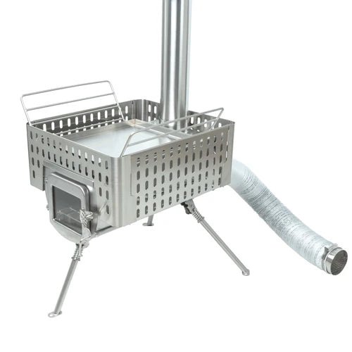 Winnerwell Woodlander Sauna Stove avec panier à pierres perforé, fenêtre et tuyau d'air
