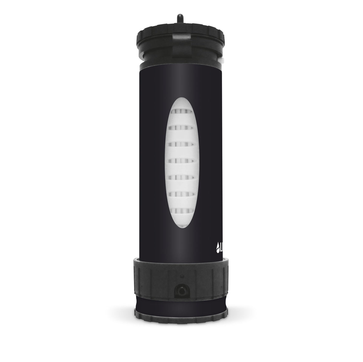 Lifesaver Liberty noire, vue arrière avec une fenêtre ovale dans le boîtier