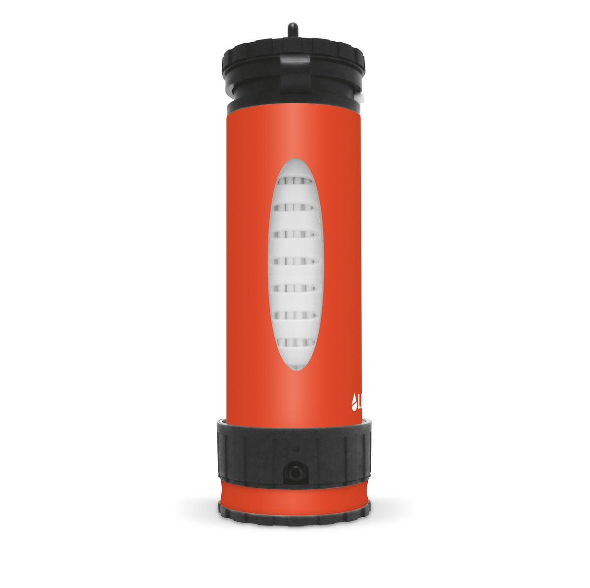 Lifesaver Liberty orange, vue arrière avec une fenêtre ovale dans le boîtier