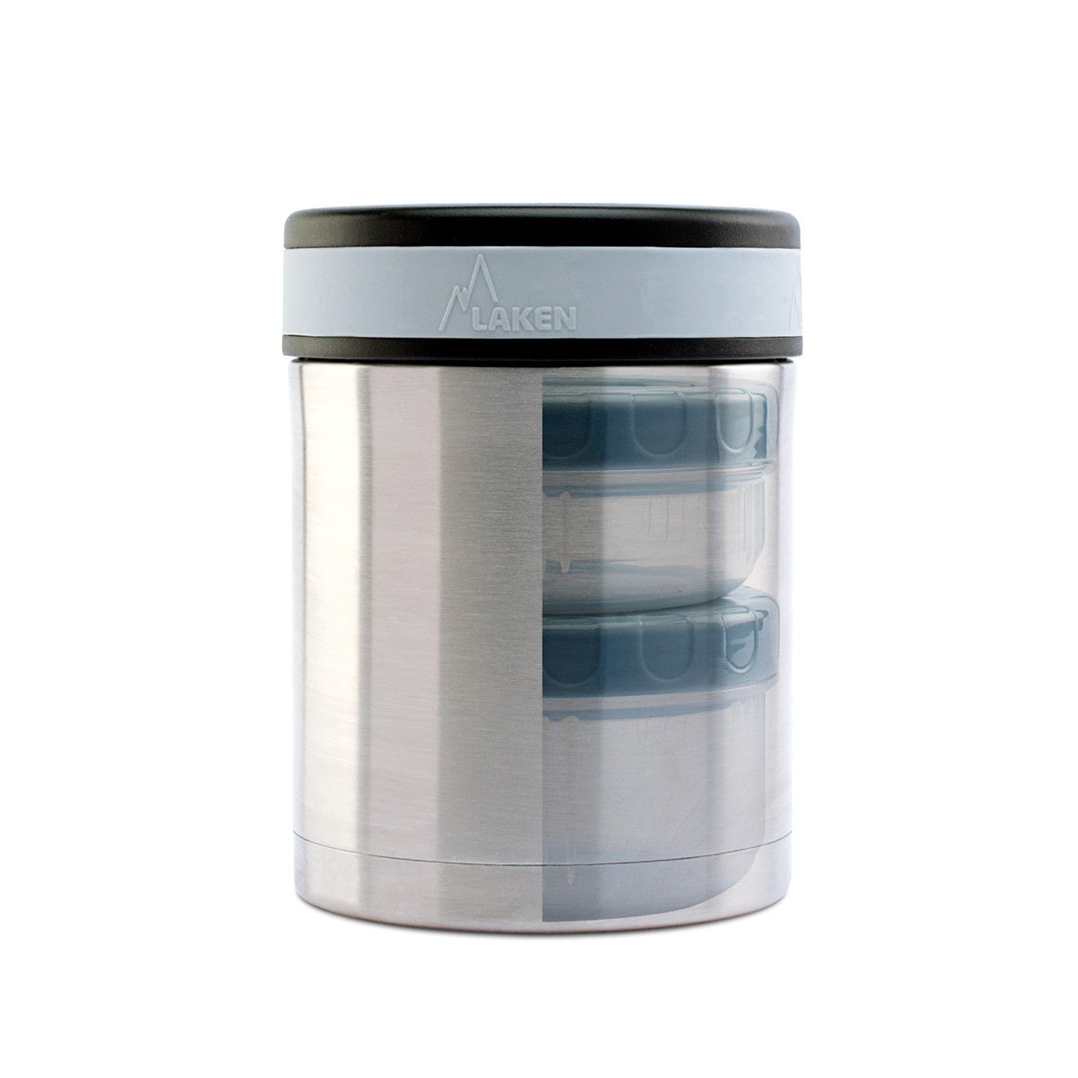 Lunchbox isotherme Laken en vue transparente avec deux récipients empilés à l'intérieur