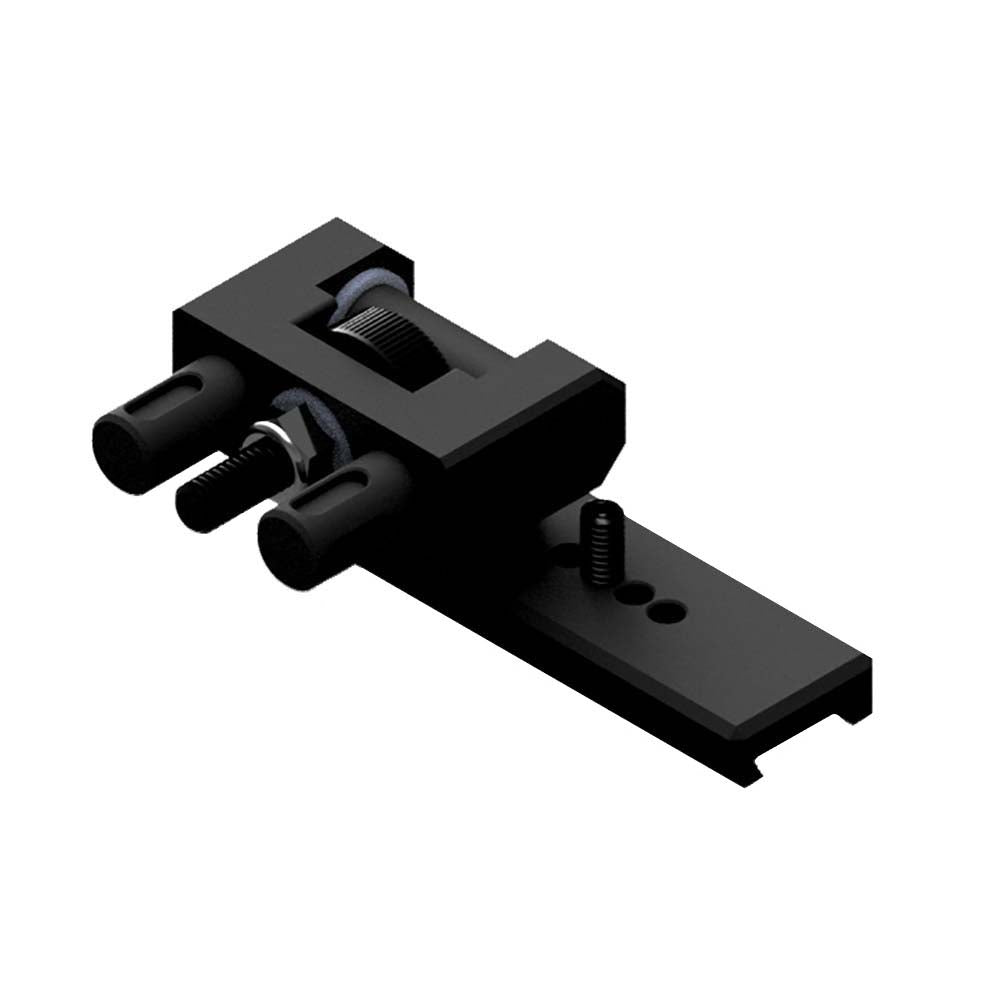 Adaptateur FLIR Breach PTQ136 vu de l'autre côté avec vis de réglage dans le pied dovetail