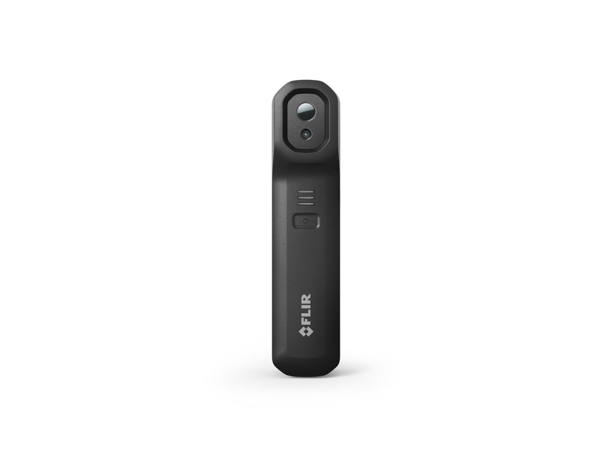 FLIR ONE Edge Pro vue de face, boîtier noir étroit avec objectif et bouton