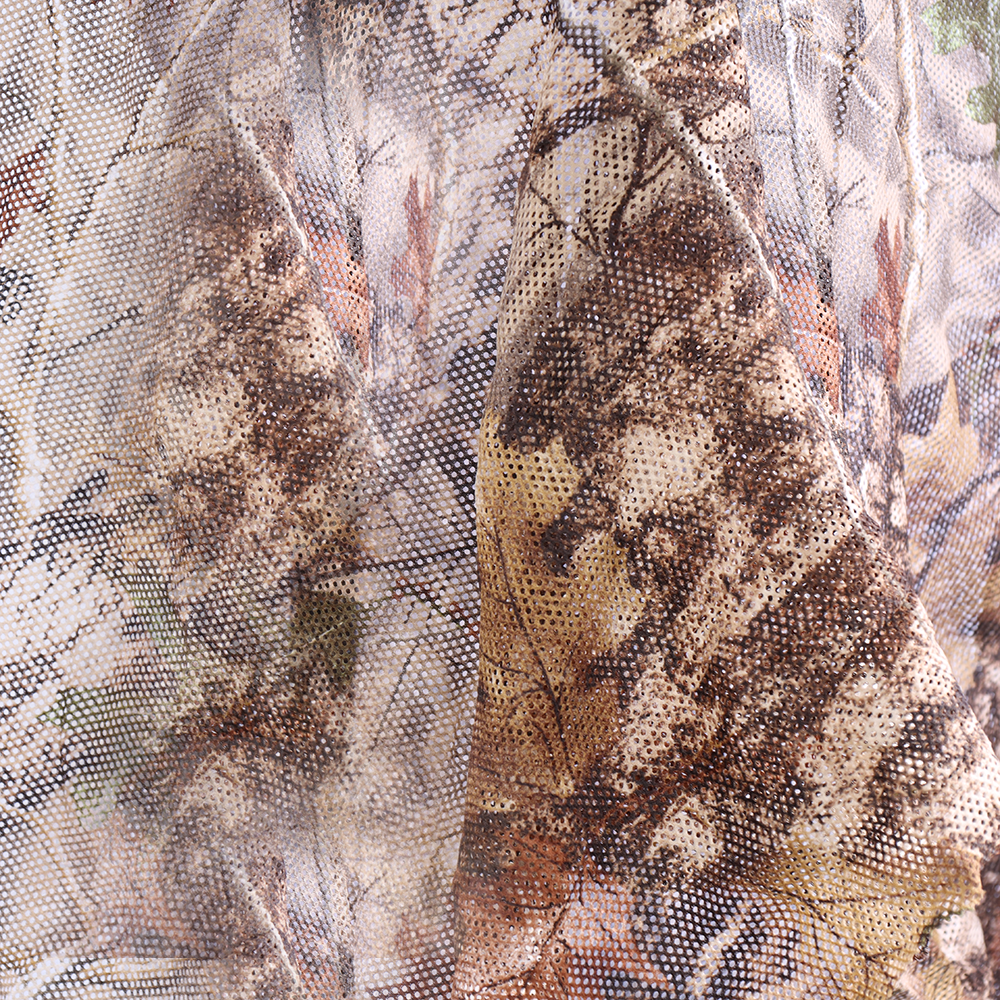 filet de camouflage Outdoor Club Brown Forest, détail du maillage à imprimé forêt brun