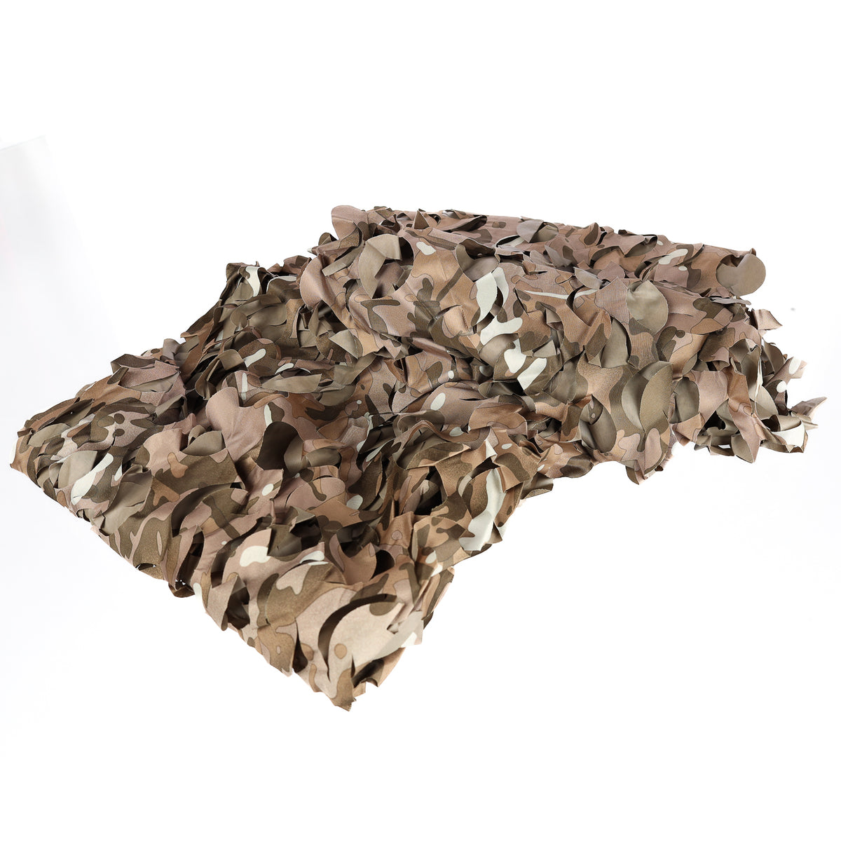 Filet de camouflage Buteo 3D Leafs Brun plié, avec feuilles marron et beiges sur fond blanc