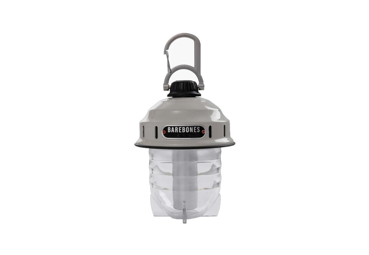 Barebones Beacon lampe de camping gris clair avec mousqueton pour la suspendre