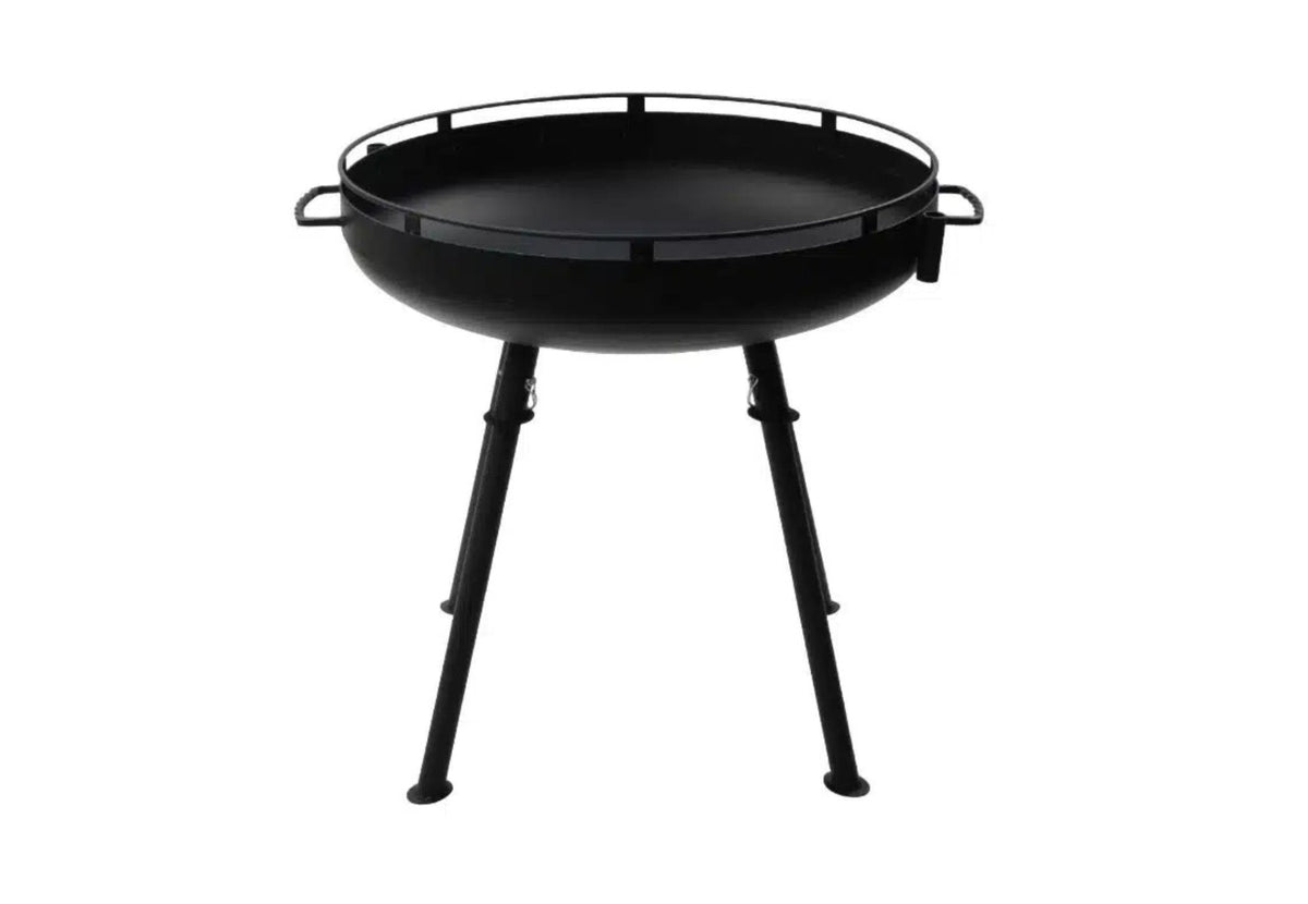 Barebones Cowboy brasero sur longs pieds noirs, sans grille de cuisson