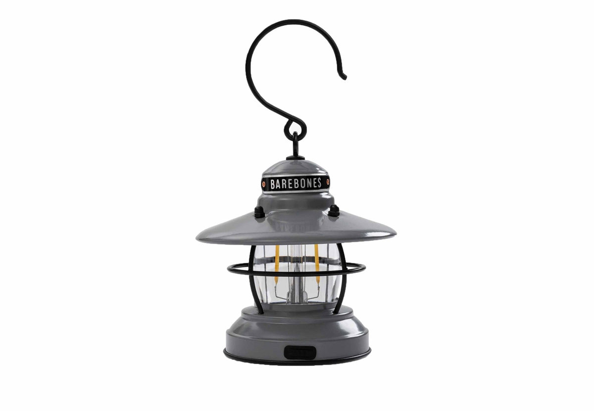 Lanterne Barebones Mini grise avec crochet de suspension noir