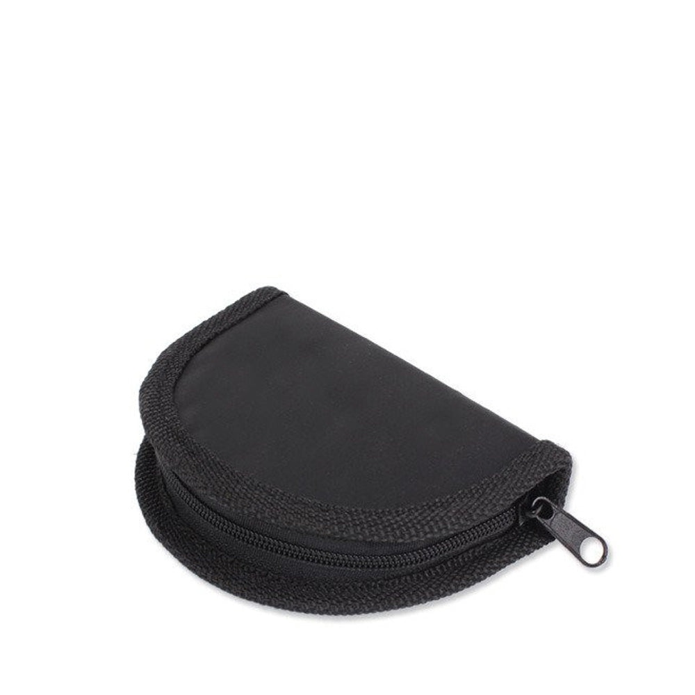 Kit de couture BCB fermé, trousse noire en demi-cercle avec fermeture éclair