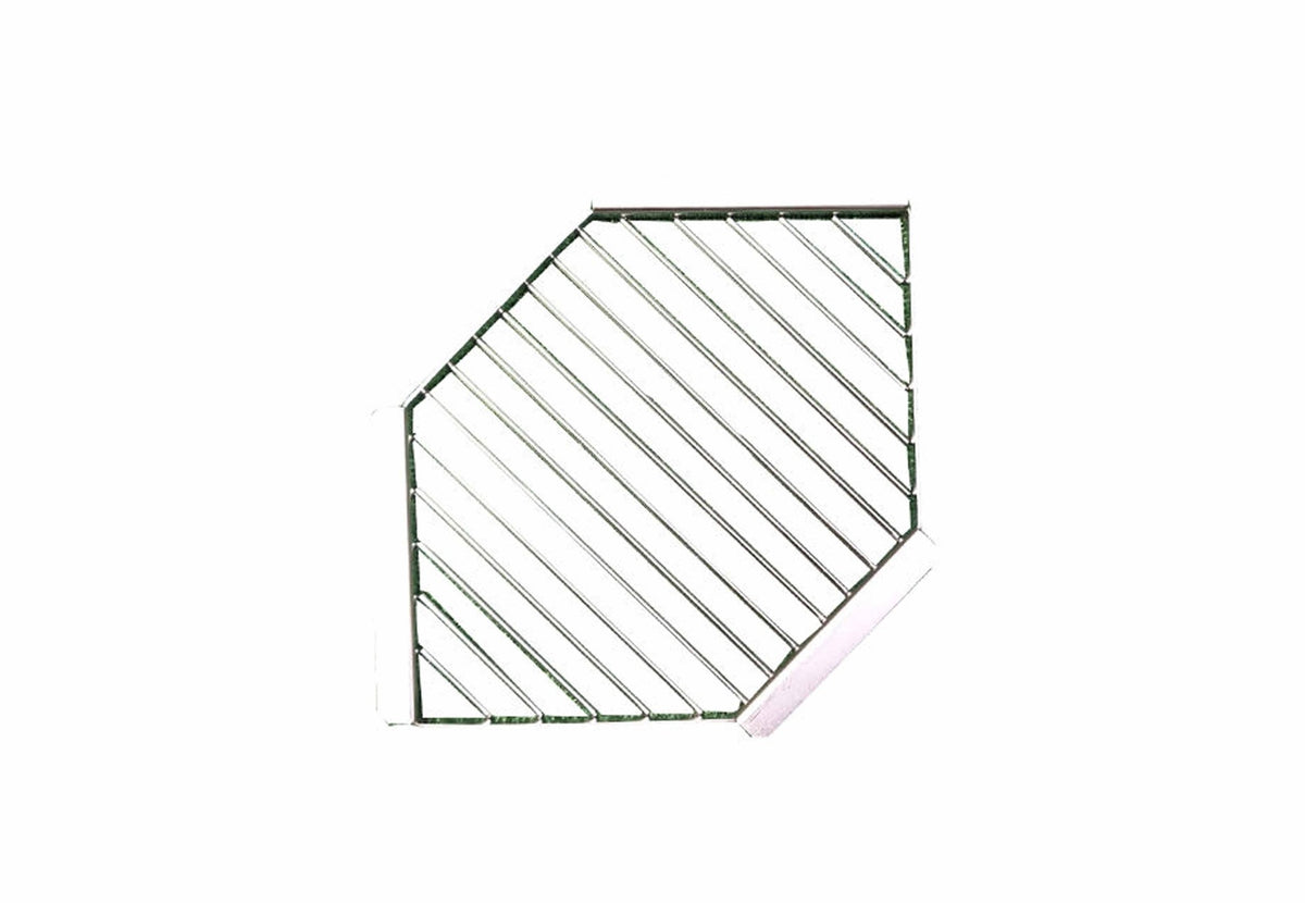 Grille de poêle Bison, grille de cuisson en métal avec un coin biseauté et barreaux obliques