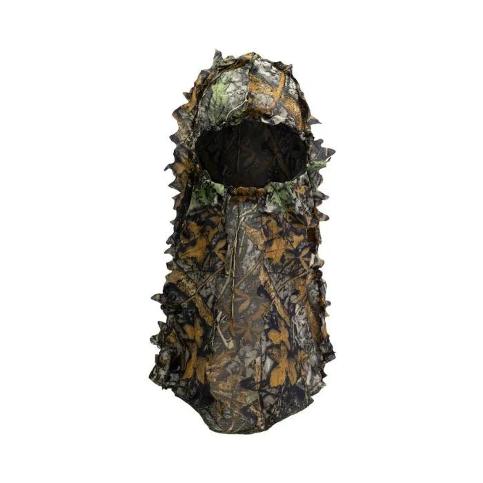 Cagoule camouflage à motif feuillage avec feuilles libres et une ouverture pour le visage