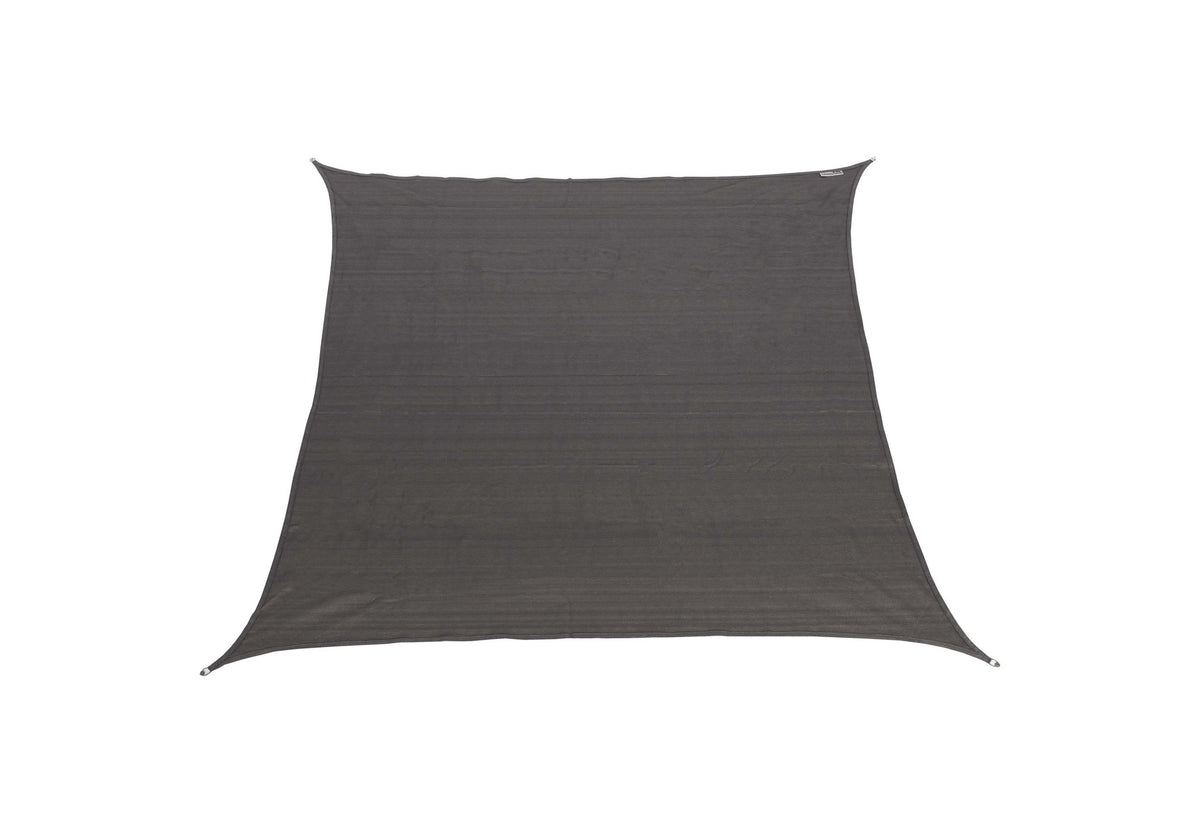 CanvasCamp CoolAir, voile d'ombrage à quatre coins anthracite, vue de biais par en dessous