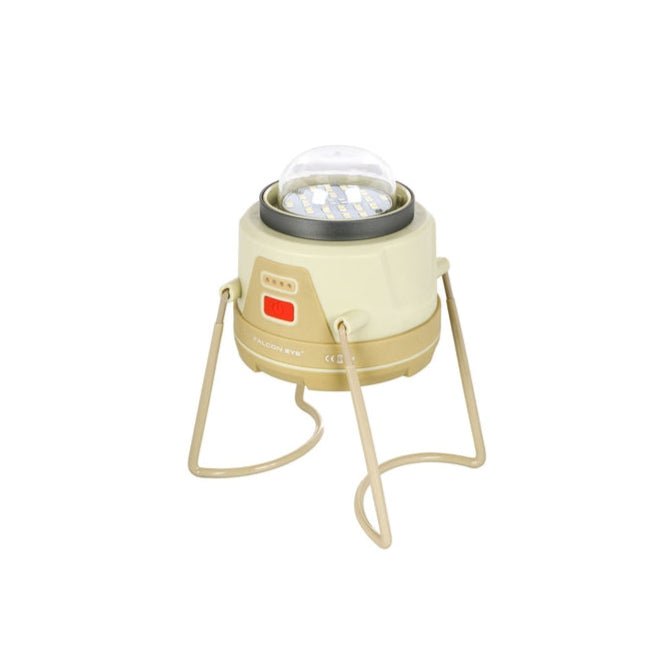 Falcon Eye Campfire sans globe sur ses pieds en fil, avec les LED visibles en haut