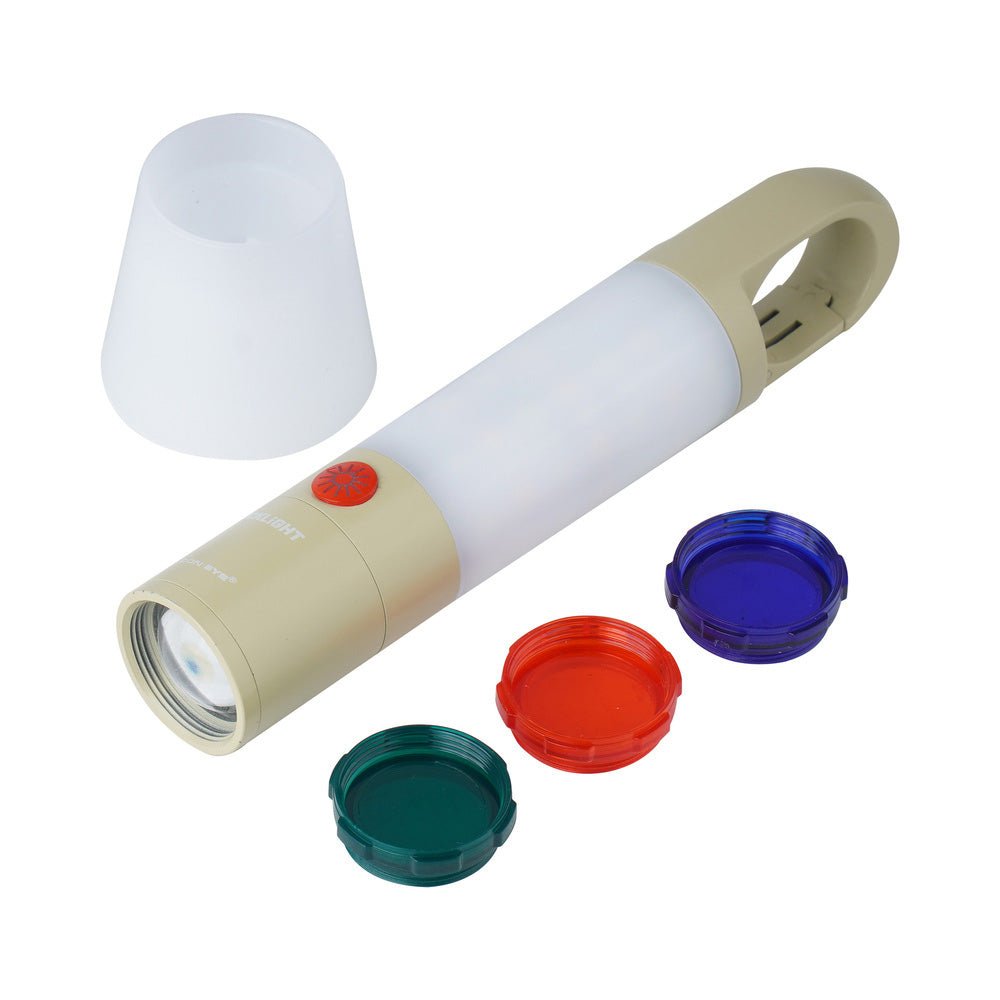 Falcon Eye Sicklight lampe de camping avec diffuseur blanc et filtres de couleur vert, rouge et bleu