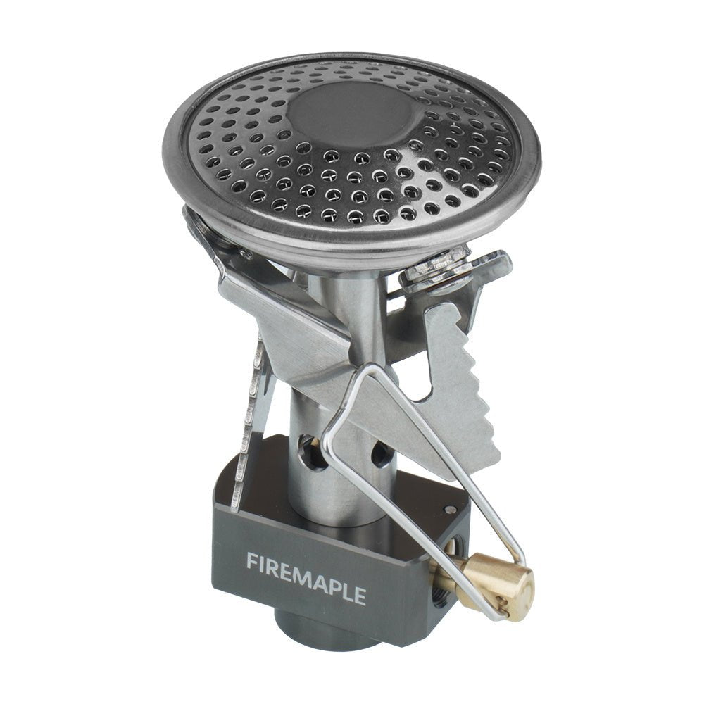Fire Maple BUZZ avec supports de casserole repliés et levier en fil du robinet de gaz