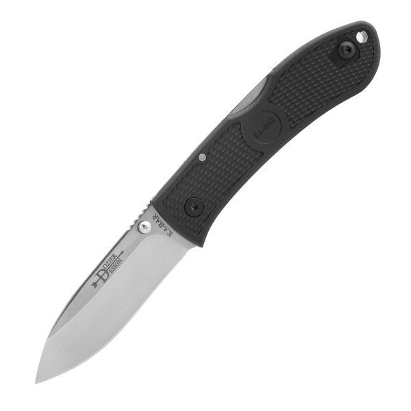 Ka-Bar 4062 Dozier couteau pliant avec manche noir et lame argentée, ouvert