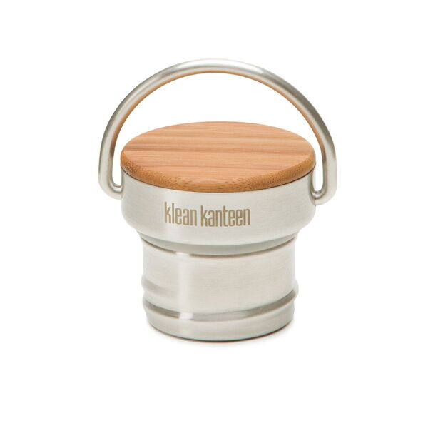 Klean Kanteen Bamboo Cap, bouchon à vis en métal avec dessus en bambou et anse en métal