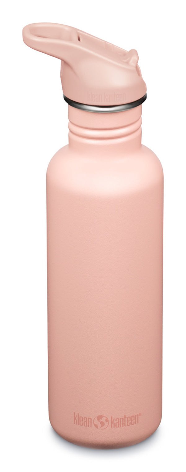 Bouteille Klean Kanteen Classic rose pâle avec bouchon sport rose