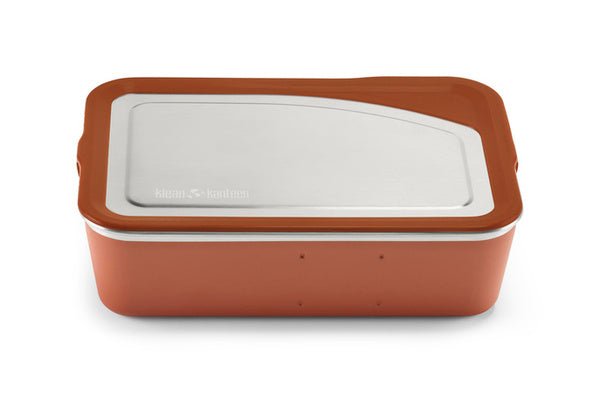 Klean Kanteen Rise Big Meal Box orange rouille avec couvercle en métal et bord orange