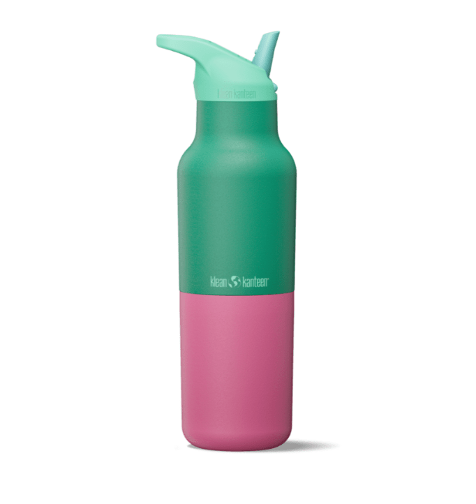 Klean Kanteen Rise Classic Kaleidoscope vert et rose avec bouchon sport vert menthe