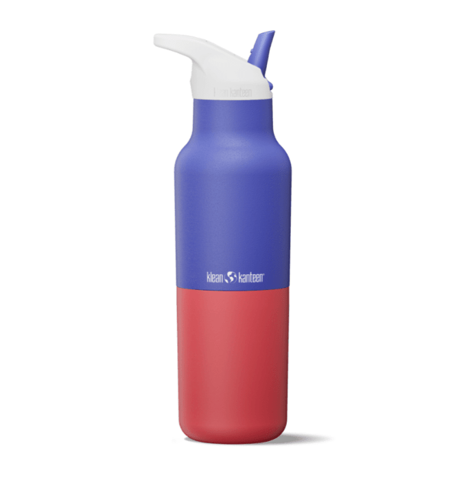 Klean Kanteen Rise Classic Kaleidoscope bleu et rouge avec bouchon sport blanc