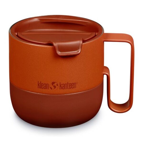 Klean Kanteen Rise Mug gobelet orange rouille avec couvercle à clapet et poignée