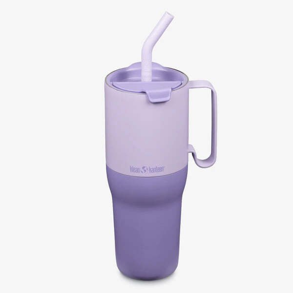 Klean Kanteen Rise Tumbler 1065 ml lilas et violet avec paille et poignée
