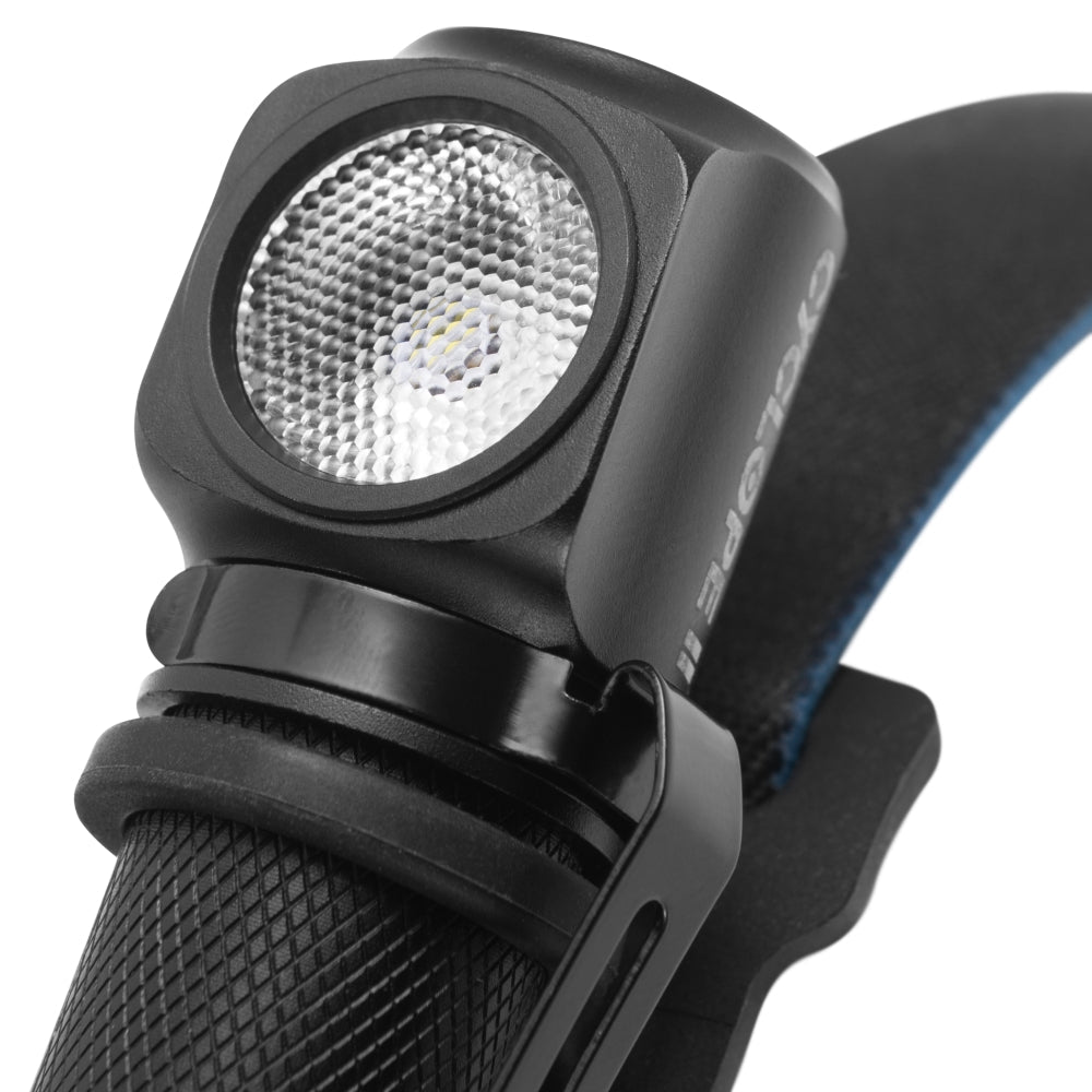 Mactronic Cyclope II détail de la tête de lampe avec réflecteur au-dessus du support