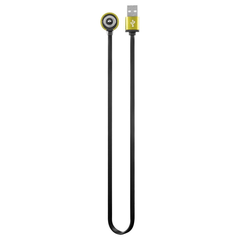 Mactronic Cyclope II câble de charge plat noir avec fiche USB et tête de charge ronde