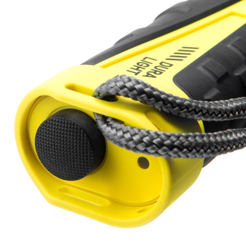 Mactronic Dura Light 920 détail de l'arrière avec le bouton poussoir noir et le cordon