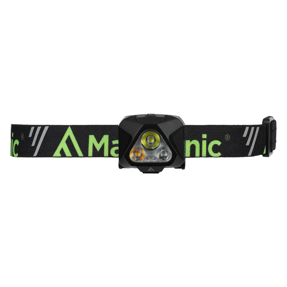 Lampe frontale Mactronic Illuma de face avec le bandeau étalé à plat