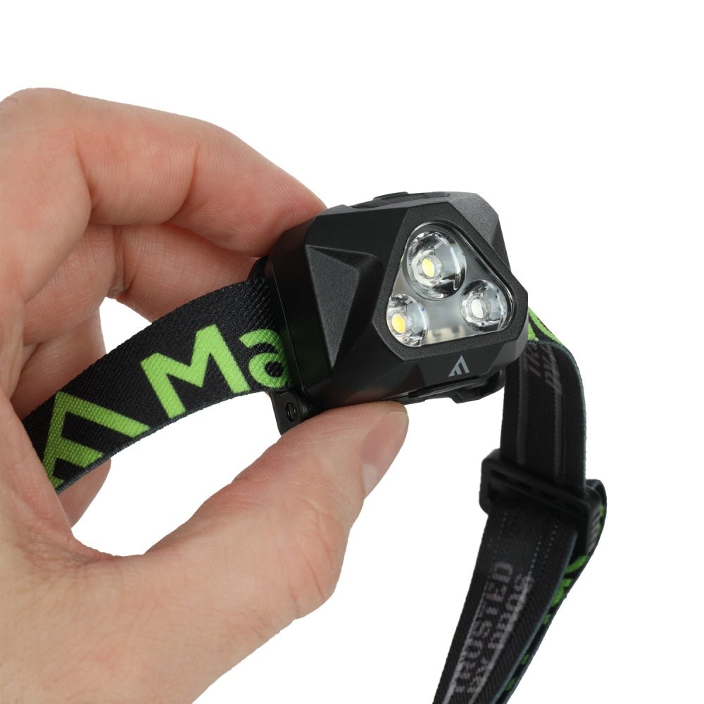 Mactronic Illuma tête de lampe à trois LED tenue entre le pouce et les doigts
