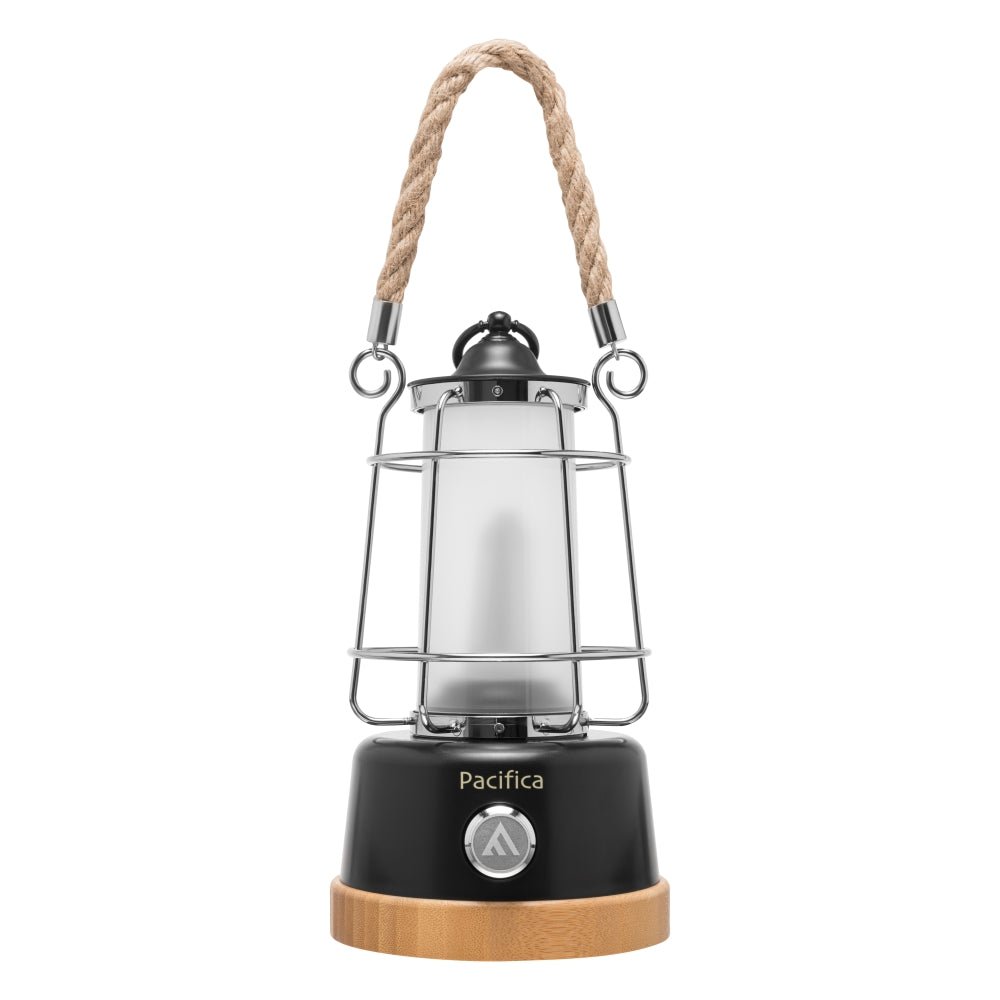 Lanterne Mactronic Pacifica de face avec l'anse en corde relevée