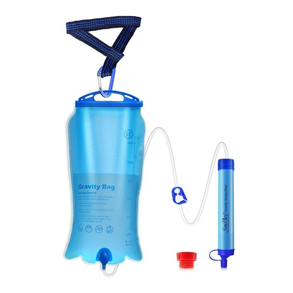 filtre à eau par gravité Membrane Solutions, poche à eau de 3 litres avec tuyau, sangle et filtre Straw I