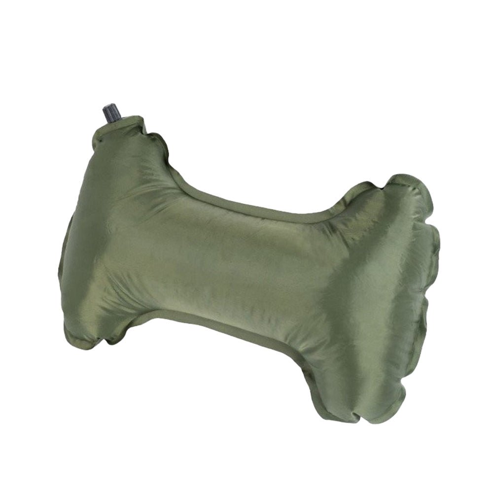coussin de nuque autogonflant Mil-Tec vert olive avec valve sur le côté