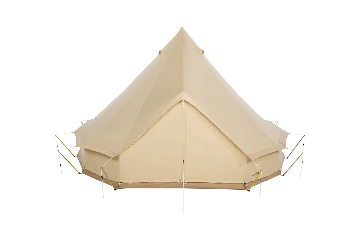 Sibley ProTech 450, tente cloche en toile beige avec porte fermée, vue de face