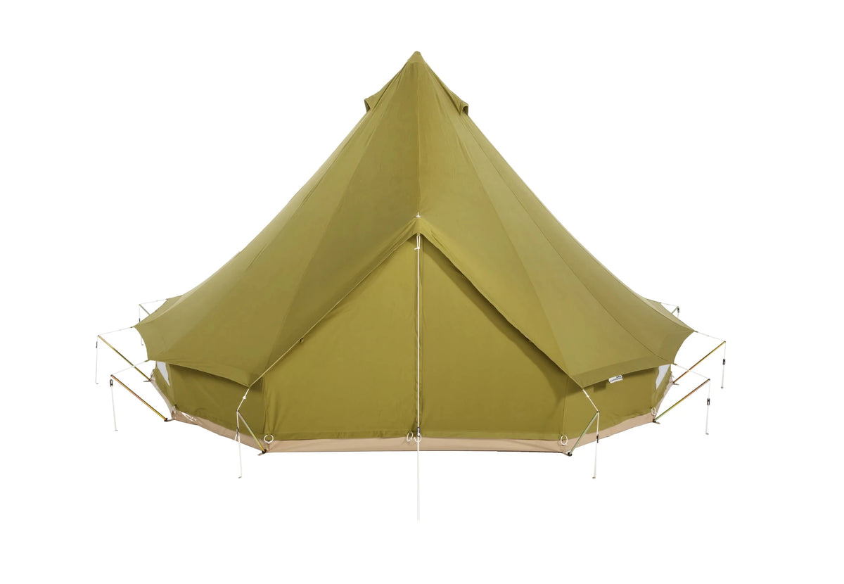 CanvasCamp Sibley ProTech 500 DD vert olive, vue de face avec porte fermée