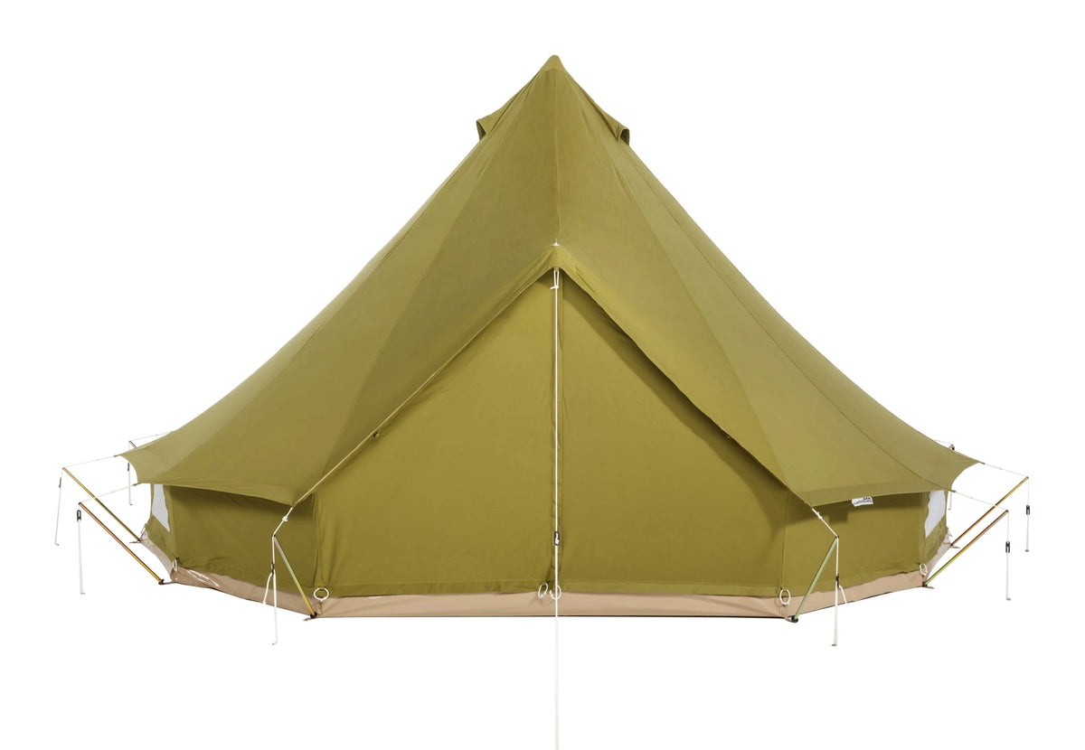 CanvasCamp Sibley ProTech 600 DD vert olive, vue de face avec porte fermée