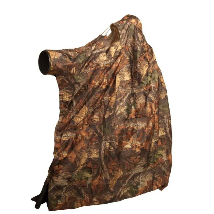 Stealth Gear Bag Hide toile de camouflage à imprimé feuilles marron avec un manchon pour l'objectif