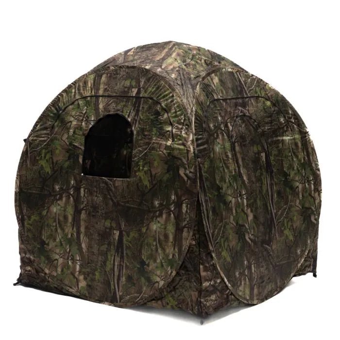 Affût Stealth Gear Square à imprimé forêt vert avec une fenêtre d'observation à l'avant
