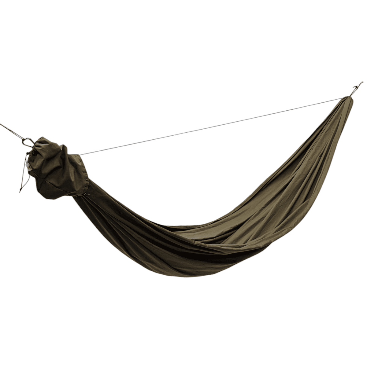 Triplander CAMP hamac de camping vert olive, suspendu à de fines cordes