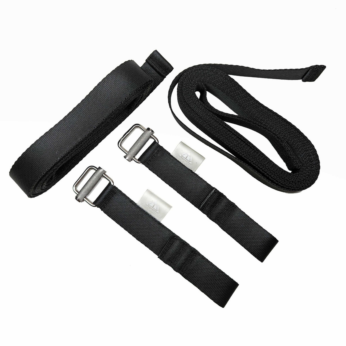 Triplander QUICK DRAG sangles de hamac noires avec deux boucles métalliques, étalées
