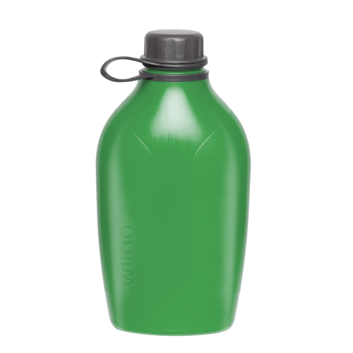 Wildo Explorer Bottle verte avec bouchon à vis gris, vue de face
