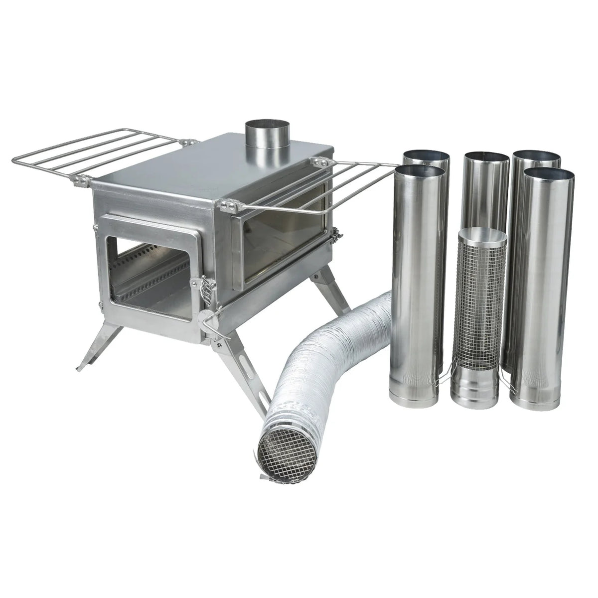 Winnerwell Nomad Plus Double View de biais par la gauche avec sections de tuyau, tuyau perforé et tuyau d'air